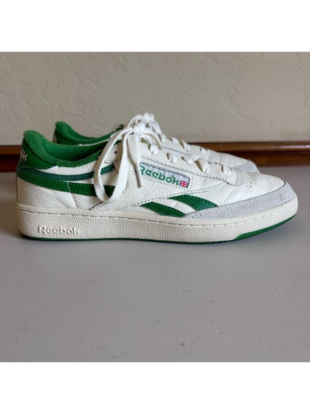 Reebok Club C Revenge Vintage Sneakers Men's US 8 Chalk Glen Green Side Stripes